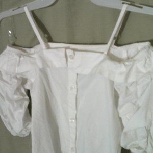 White Over Shoulder Blouse